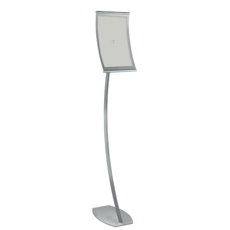 Azar Displays 8.5"W x 14"H Curved Metal Frame Floor Stand. Overall Height: 58" 300887